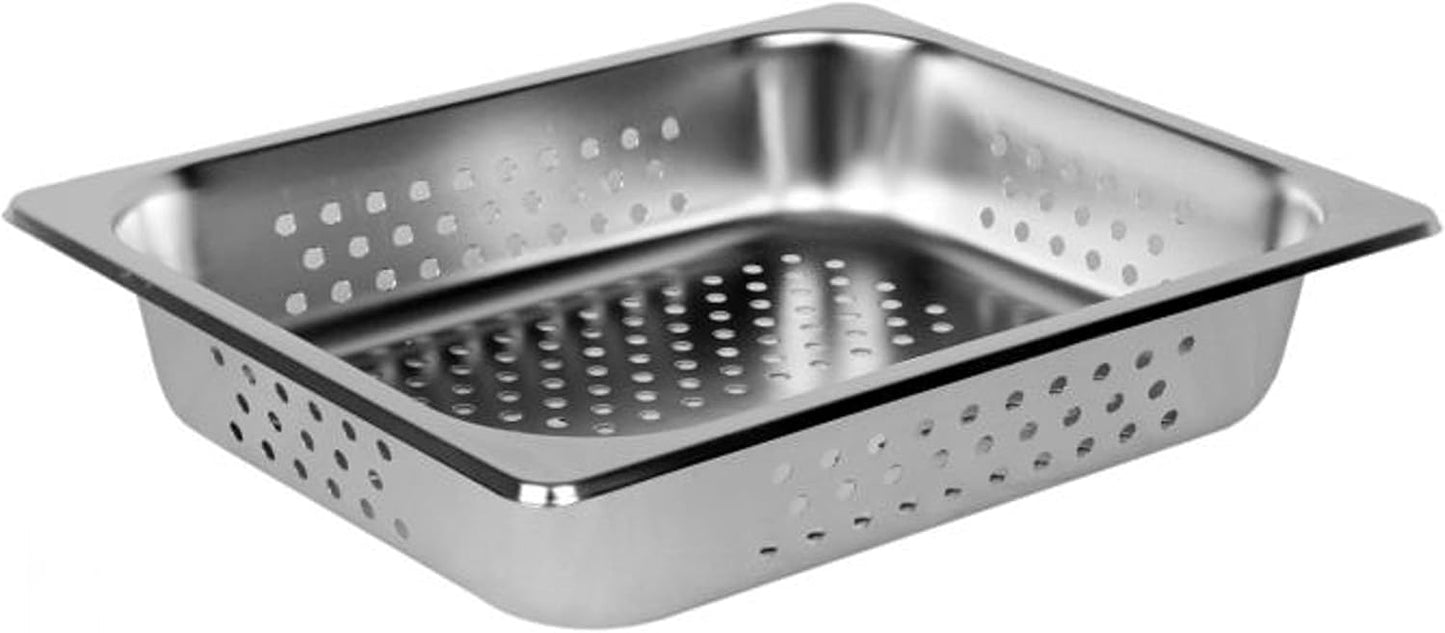 Deep Perforated Stainless Steel Anti-Jamming Steam Pan 24 Gauge - Chafing Steam Food Pan for Restaurant, Family Events, Personal Catering
