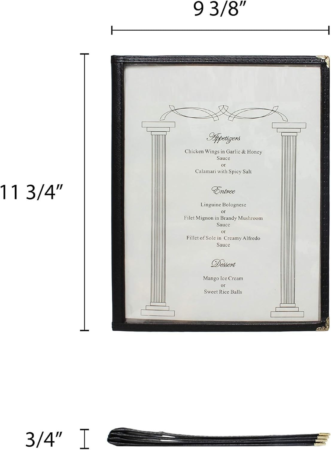 Four Page Book Fold Restaurant Menu Covers 4 Page 8 View Set of 10- Crystal Clear Menu Covers Sleeve Menu Folder Menu Book Holders for Bar Cafe Restaurant