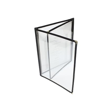 Triple Fold Restaurant Menu Covers 3 Page 6 View Set of 10- Crystal Clear Menu Covers Fits A4 Size Paper Sleeve Menu Folder Menu Book Holders for Bar Cafe Restaurant