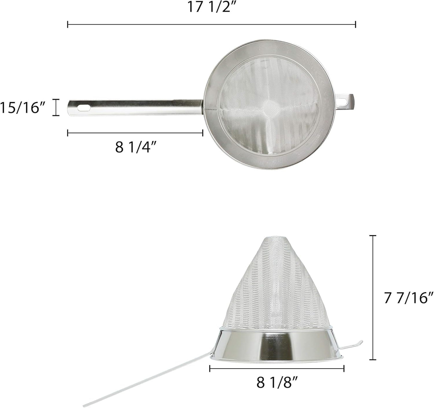 Stainless Steel Fine Mesh- Cone Shaped Strainer Food Strainer Juice Strainer Kitchen Tools Food Colander For Straining Seeds Beans Sauces