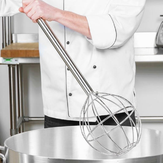48" Kettle Whip Dome Shape Stainless Steel - Whisk for Whisking Beating Blending Ingredients Mixing Sauces Mixer Stirrer for Whisking Beating & Stirring