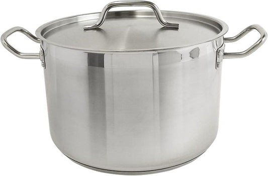 Stainless Steel Stock Pot with Lid - Heavy Duty Induction Large Stock Pot Stew Pot Cookware for Simmering Soup Canning Soup Pasta VegetableOven Safe & Induction Ready