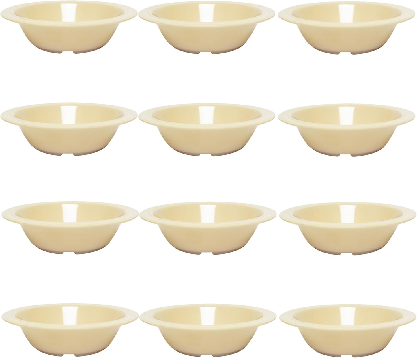 Grapefruit Bowl White Color Melamine Set of 12- Dishwasher Safe Break-Resistant Reusable Bowls Serving Bowl Soup Bowls Dessert Bowls for Fruits Salad Kitchen Restaurants