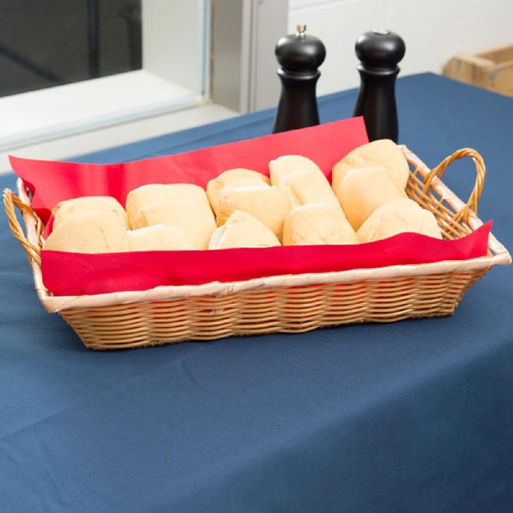 Hand-Woven Bread Basket with Handles Natural Color - Restaurant Woven Food Serving Basket for Fruit Bread Serving Basket Decorative Basket Perfect for Cafe Home Restaurants