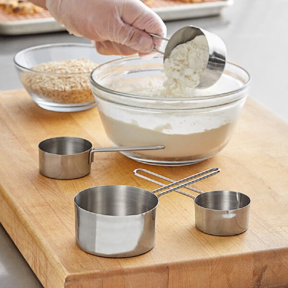 8-piece Ingredients Stainless Steel Measuring Cup and Measuring Spoon Set- Nesting Measuring Cups Stackable Cups and Spoons Kitchen Gadgets for Cooking & Baking