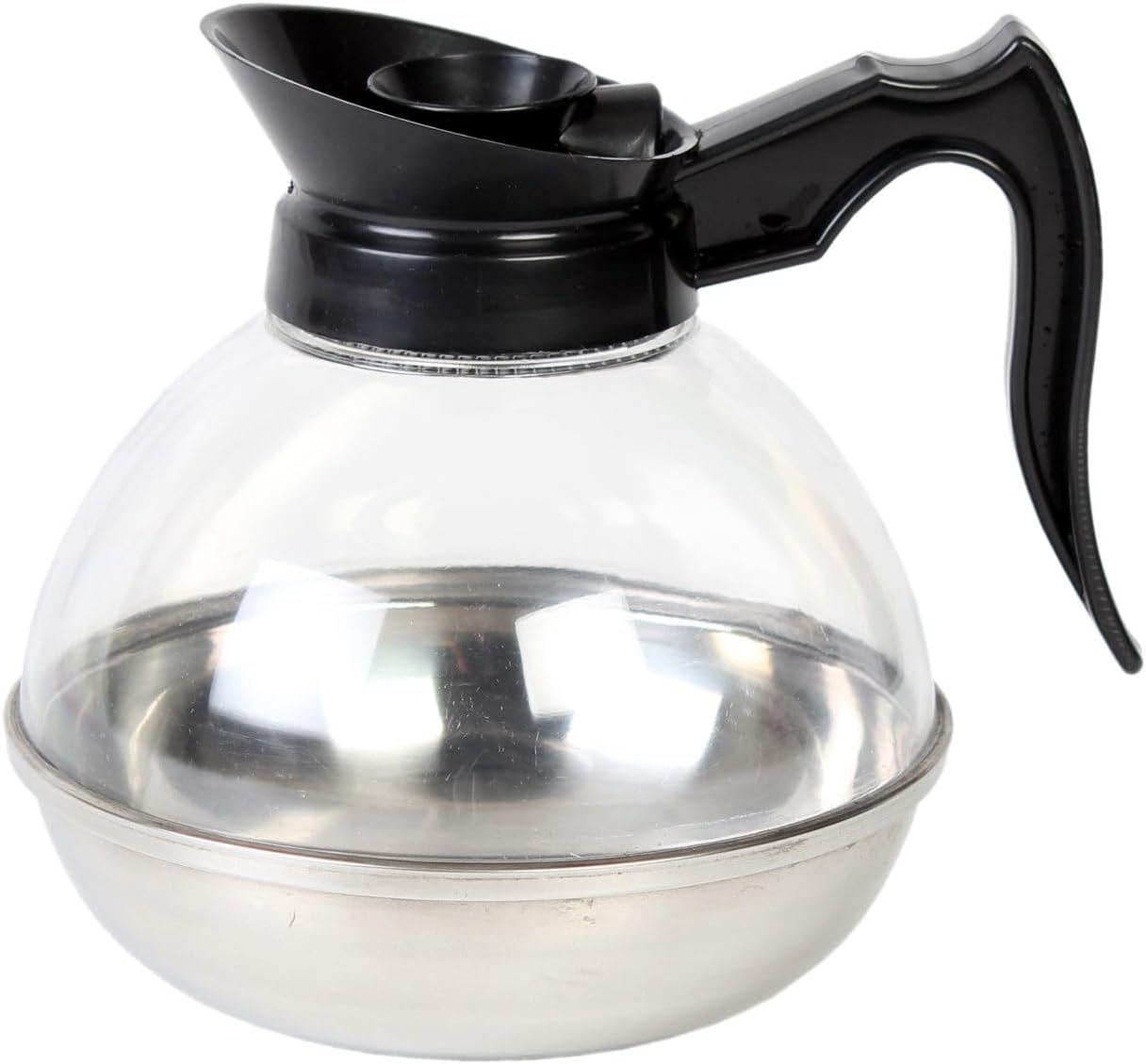 64 oz. Coffee Decanter Stainless Steel Base Polycarbonate Body with Plastic Handle Commercial Grade- Coffee Carafe Easy Pour Coffee Decanter Perfect for Cafes Home and Restaurant