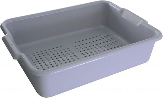 20-1/2" x 15-1/2" x 5" Utility Kitchen Perforated Bus Box/Tub/Bin with Handles - Heavy Duty Plastic Restaurant Tub/Dish Washing Box Wash Basin Tub for Kitchen Restaurants