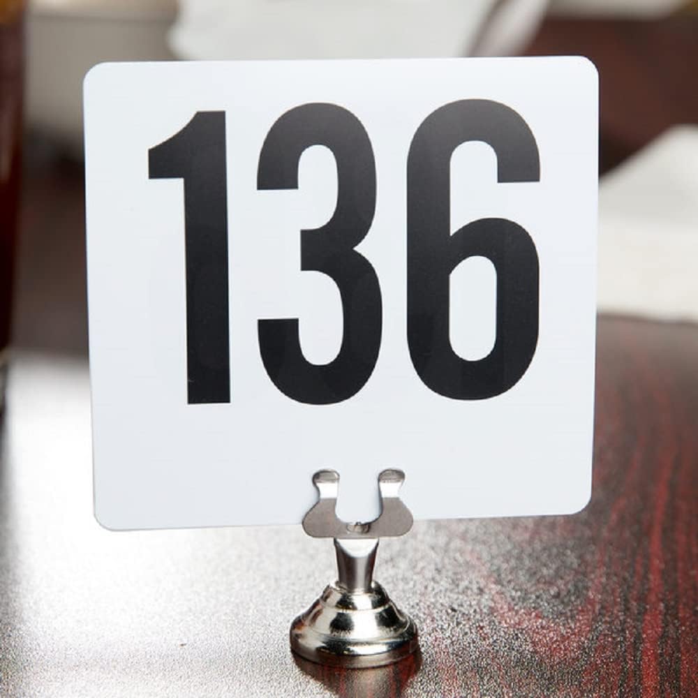 Clip Table Sign Menu Holder with Heavy Base Chrome Finish Set of 24- Table Number Holder Card Display Table Card Holders Table Sign Stand for Centerpieces Wedding Reception Party Birthday