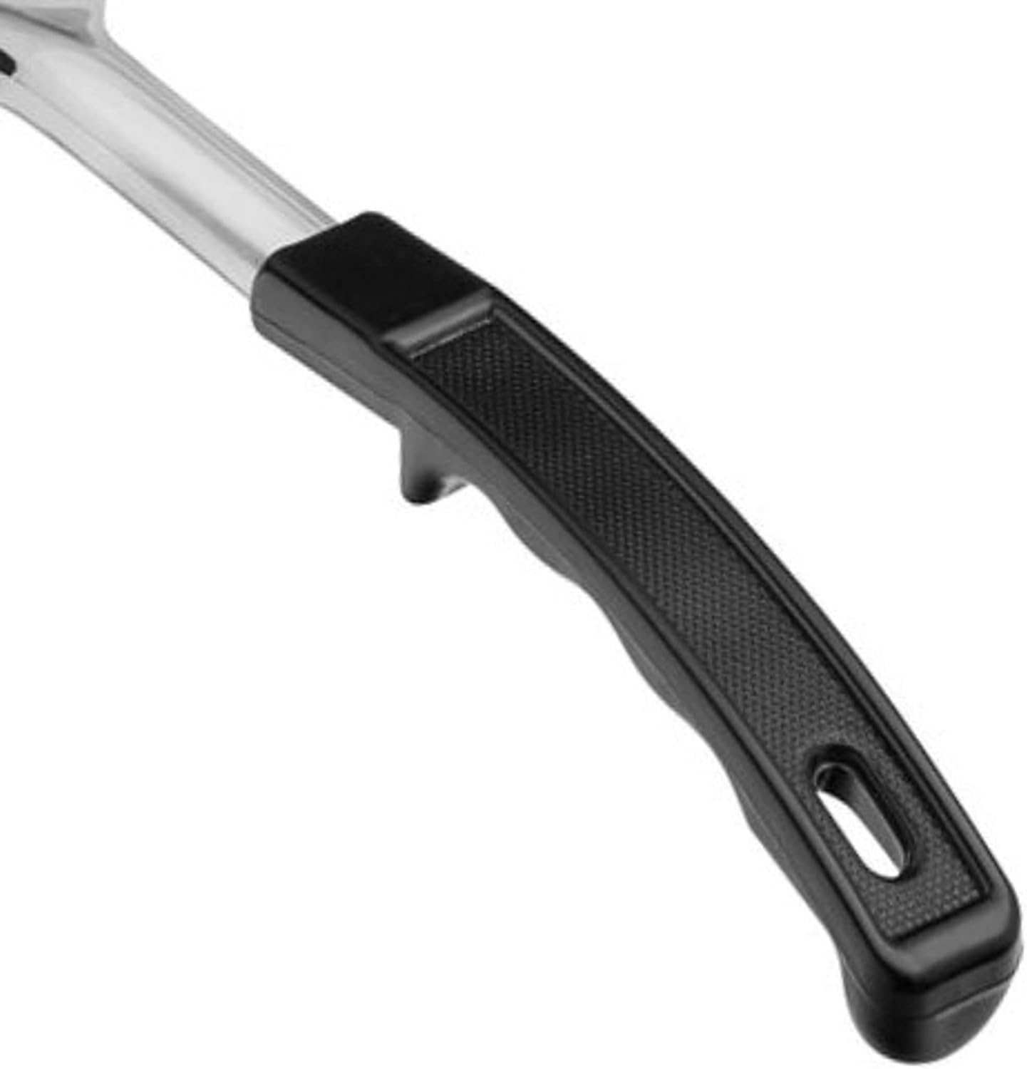Basting Spoon Stainless Steel with Black Plastic Handle- Basting Spoon Utensil Spoon for Mixing Stirring Cooking & Serving Kitchen Accessories Restaurants and at Home