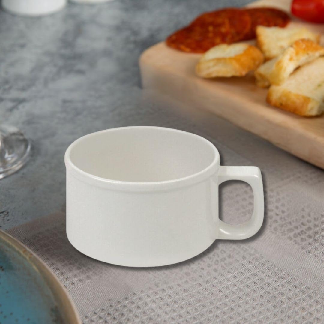 10 oz Soup Mug Melamine Set of 12- Dishwasher Safe Break-Resistant Coffee Cup Set Reusable Plastic Mug for Soups Latte Cappuccino Cocoa Hot Tea Home Cafe Restaurants