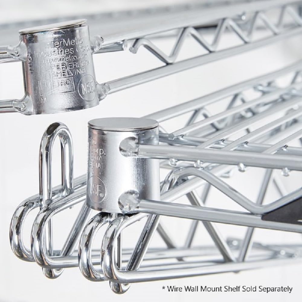 Double Shelf Support Direct Wall Bracket - Shelves Support Wire Shelf Bracket for Pantry Kitchen Home Wire Shelf Bracket Wire Storage Racks Wall Mount Shelf