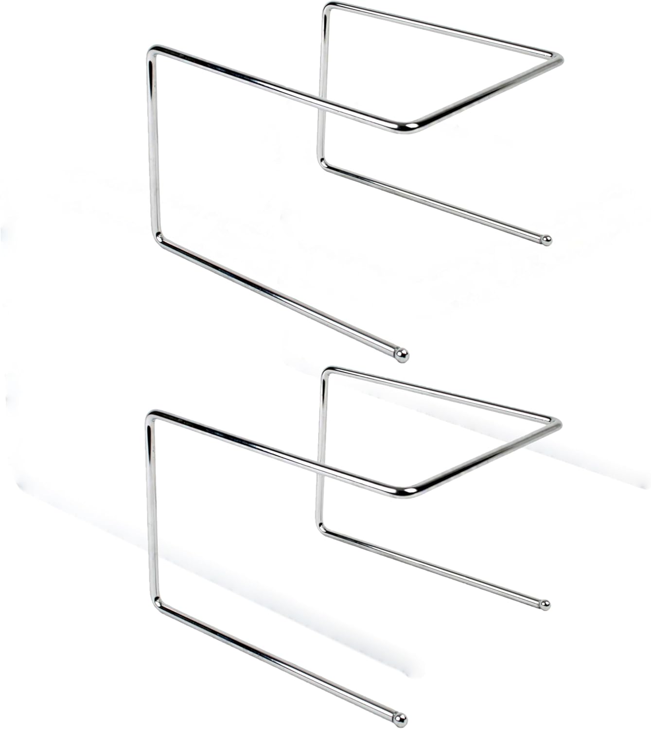 9-1/2" x 9" x 6-1/2" Wire Pizza Tray Stand Chrome Plated Set of 2- Metal Pizza Stand Tray Tabletop Pizza Pan Riser Food Platter Tray and Display Rack Metal Pizza Table Stand