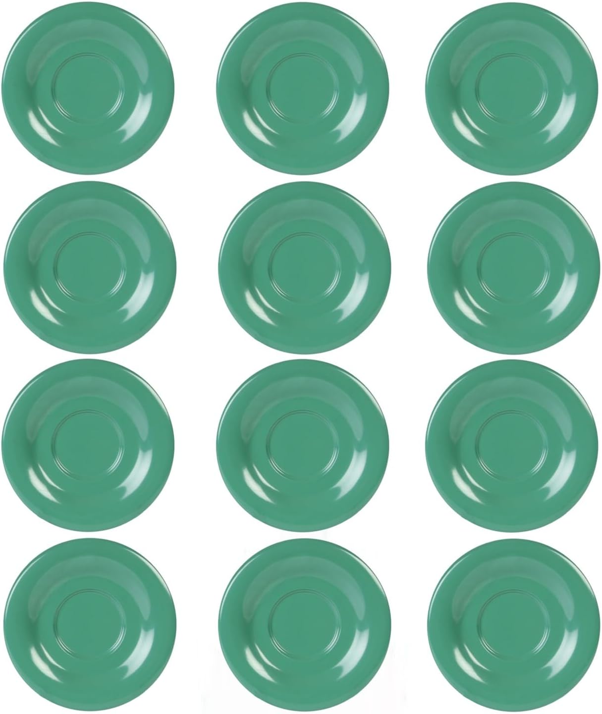 5-1/2” Saucer Melamine Set of 12 for Bouillon Cup/Salad Bowl - Dishwasher Safe Break-Resistant Appetizer Dessert Plates Coffee Cup Saucers Drinkware Home Cafe