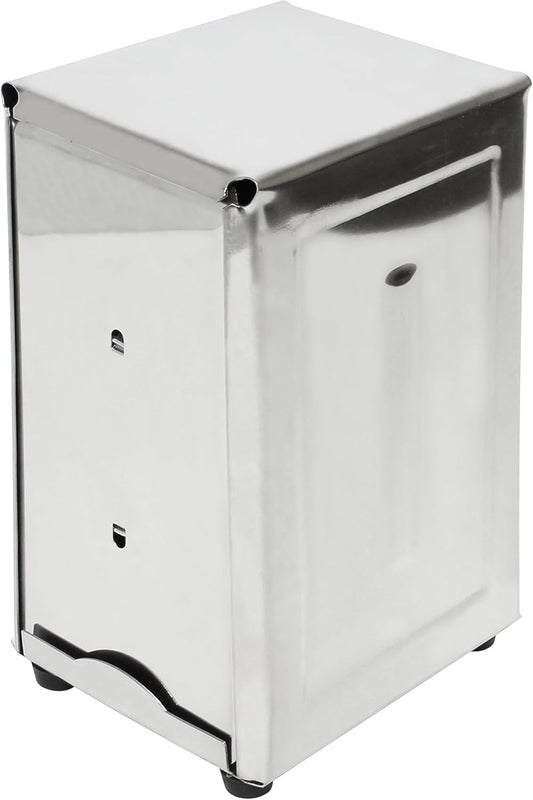 Stainless Steel Napkin Dispenser Dual Side Fold with Polished Finish - Table Top Napkin Dispenser for Kitchen Dining Table Suitable for All Dining Room