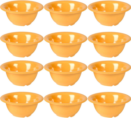 Soup Bowl Melamine Set of 12- Dishwasher Safe Break-Resistant Reusable Bowls Serving Soup Bowl Broth Cups Soup Bowls Ice Cream Dipping Sauce