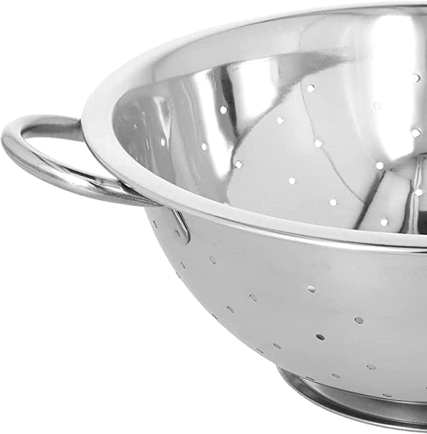 Stainless Steel Colander with Handle- Kitchen Strainer Mteal Colander Wash Vegetables Fruits Drain Cooked Pasta Kitchen Essentials Food Strainer Basket Strainer