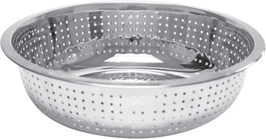 Stainless Steel Chinese Colander with Holes - Colander Strainer Basket Heavy Duty Kitchen Drainer Basket Strain Drain Rinse Fruits Vegetables and Drain Cooked Pasta