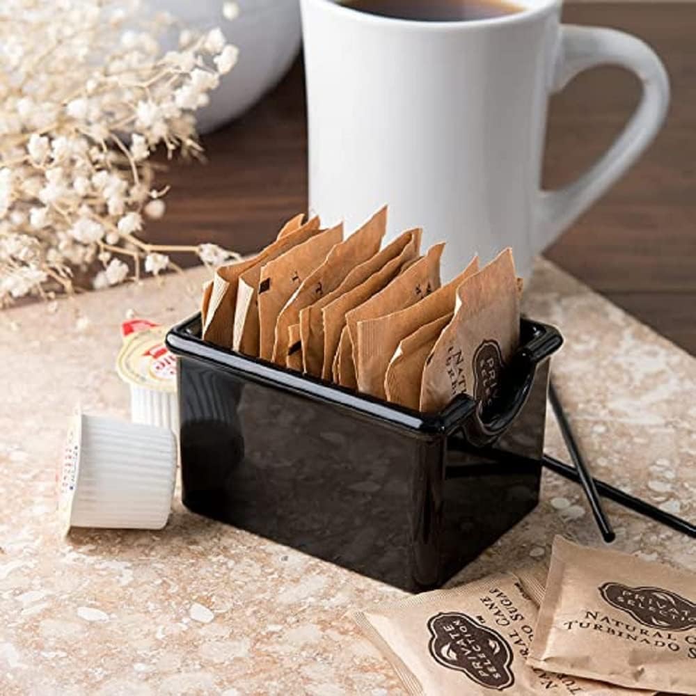 Set of 12 Sugar Packet Holder Plastic - Sugar Caddy Holder for Sweetener Packets Organizer Caddy for Coffee Bar Tea Bag Organizer for Table Restaurant Hotel