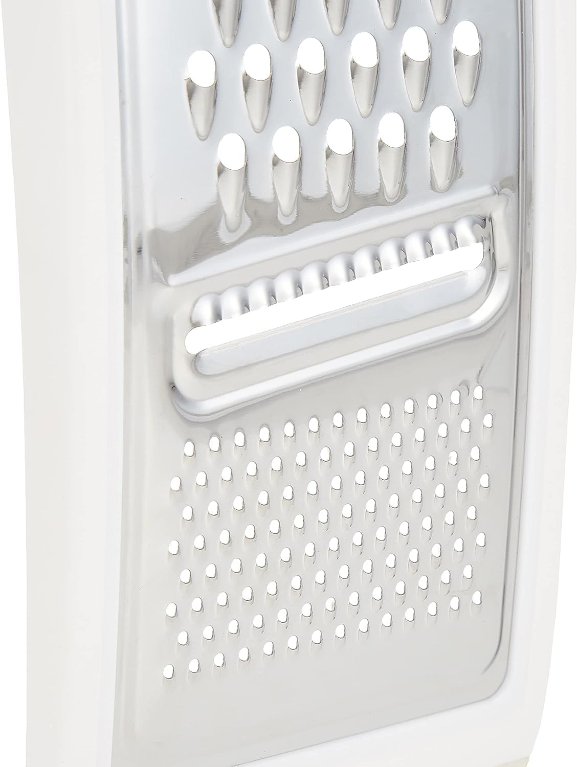 Stainless Steel Multi-Use Grater Slicer 4-5/8" x 11-1/8" x 1-1/8" with Polypropylene Frame- Cheese Shredder Lemon Zester Grater Food Grater Vegetable Ginger Potatoes Slicer for Kitchen