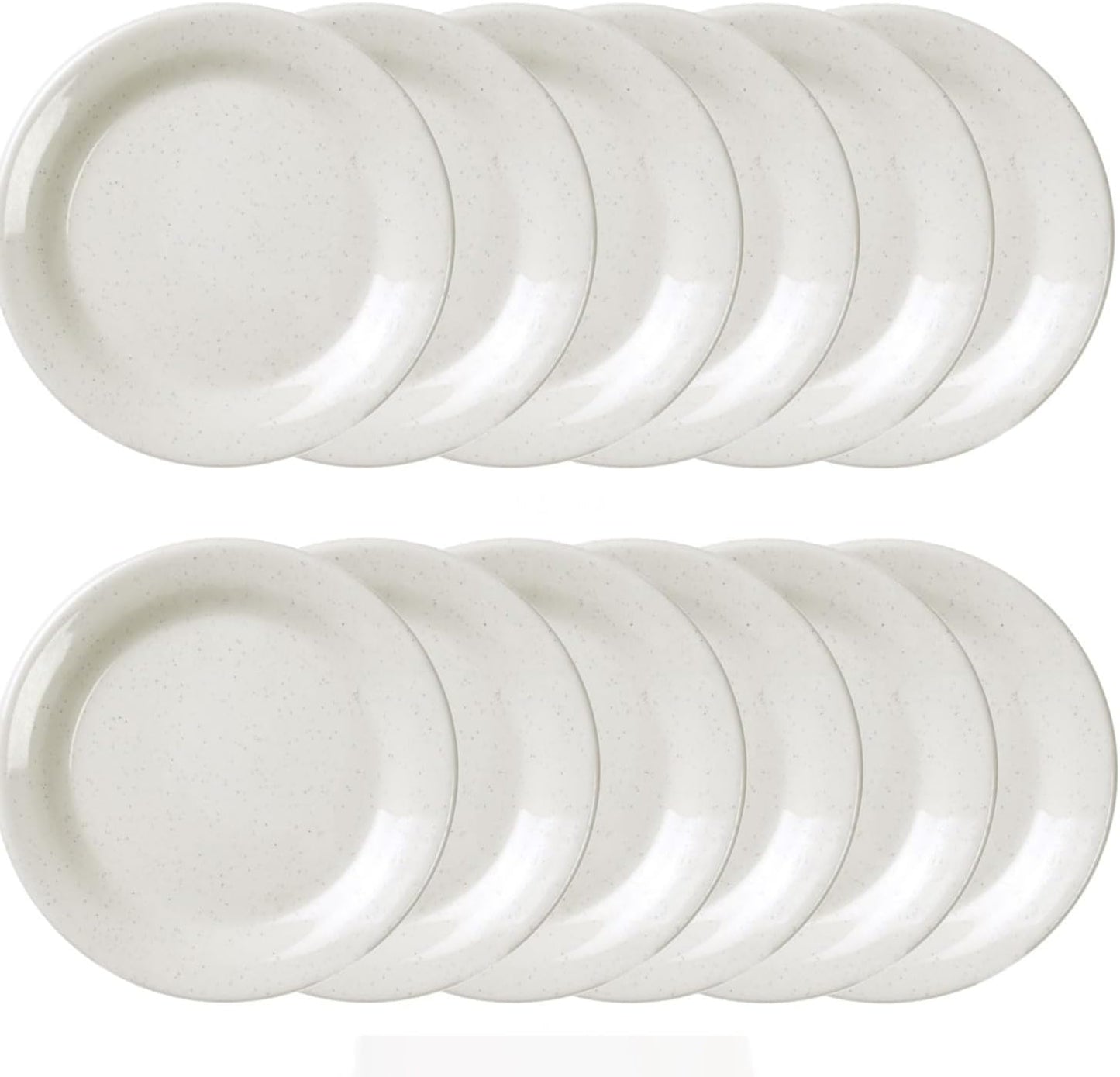 San Marino Round Plates Melamine Set of 12- Dishwasher Safe Break-Resistant Reusable Plates Kitchen Plates Dinnerware Appetizer Plates Serving Plate