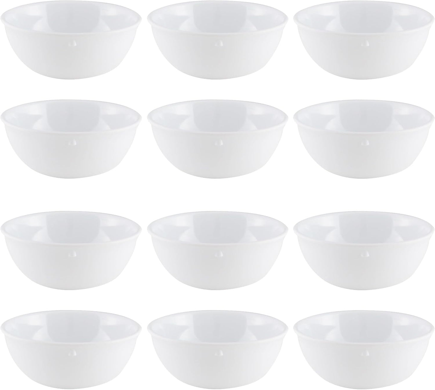 Nappie Bowl Melamine Set of 12- Dishwasher Safe Break-Resistant Reusable Bowls Serving Soup Bowl Broth Cups Soup Bowls Ice Cream Dipping Sauce