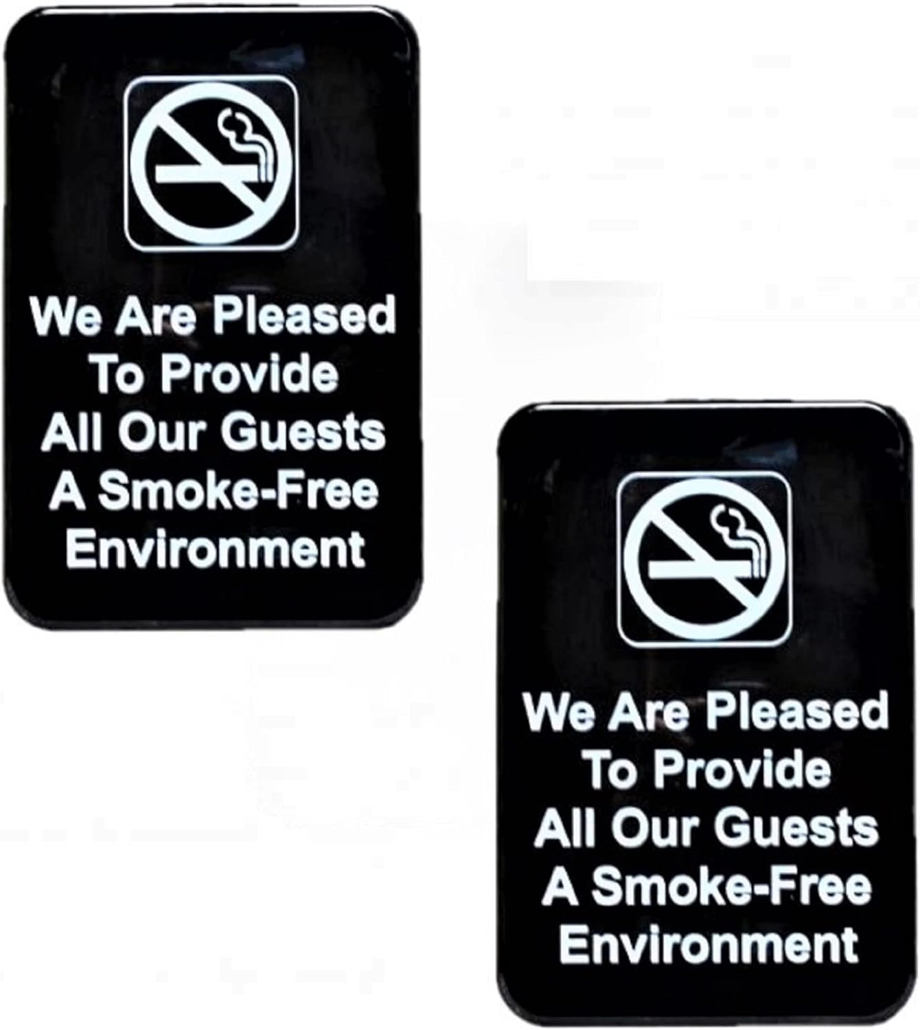 6" x 9" Smoke-Free Environment Signs with Easy Peel Self-Adhesive Set of 2- Waterproof Self Adhesive Store Signs Indoor/Outdoor Warning Marker Home Business Use