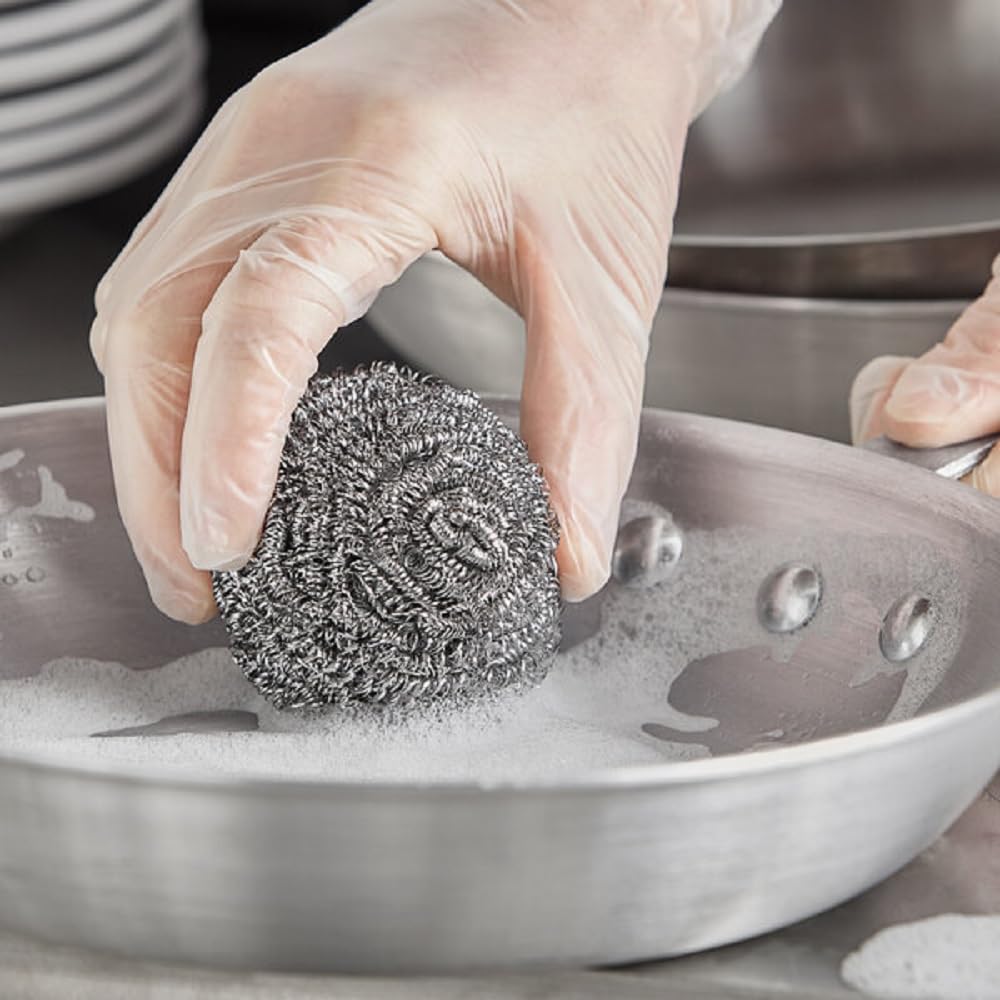 Stainless Steel Scrubber Ball Set of 12- for Cleaning Dishes Pans Pots Ovens Grills Stainless Steel Scrubber for Kitchen Sinks Cleaning Steel Wool Pads Metal Scrubber