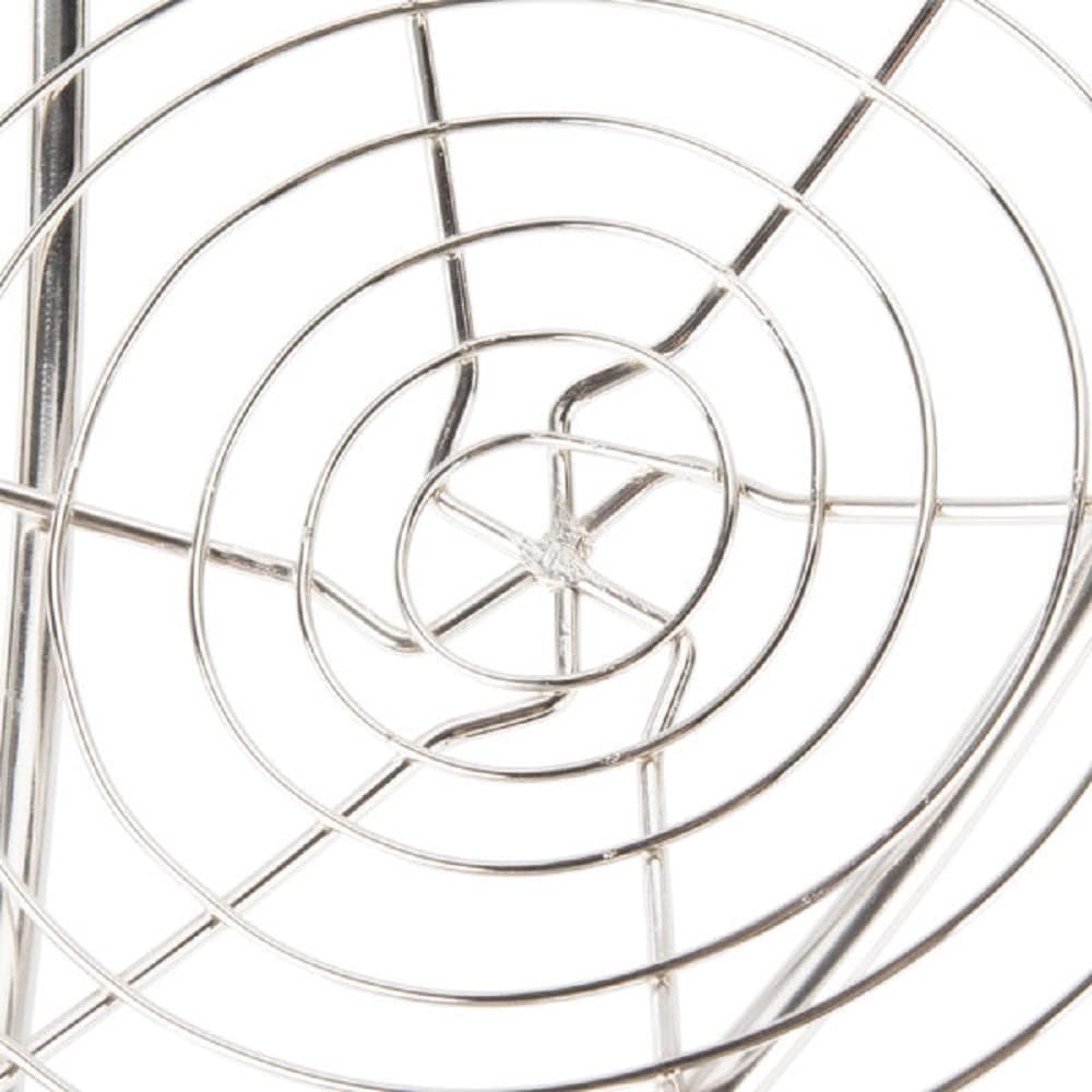 Round Spiral Wire Skimmer with 13" Handle Length Nickel Plated- Kitchen Utensil Food Strainer Skimmer Spoon for Cooking Sieve Sifters Rice Quinoa Pasta Fruits Vegetables etc.