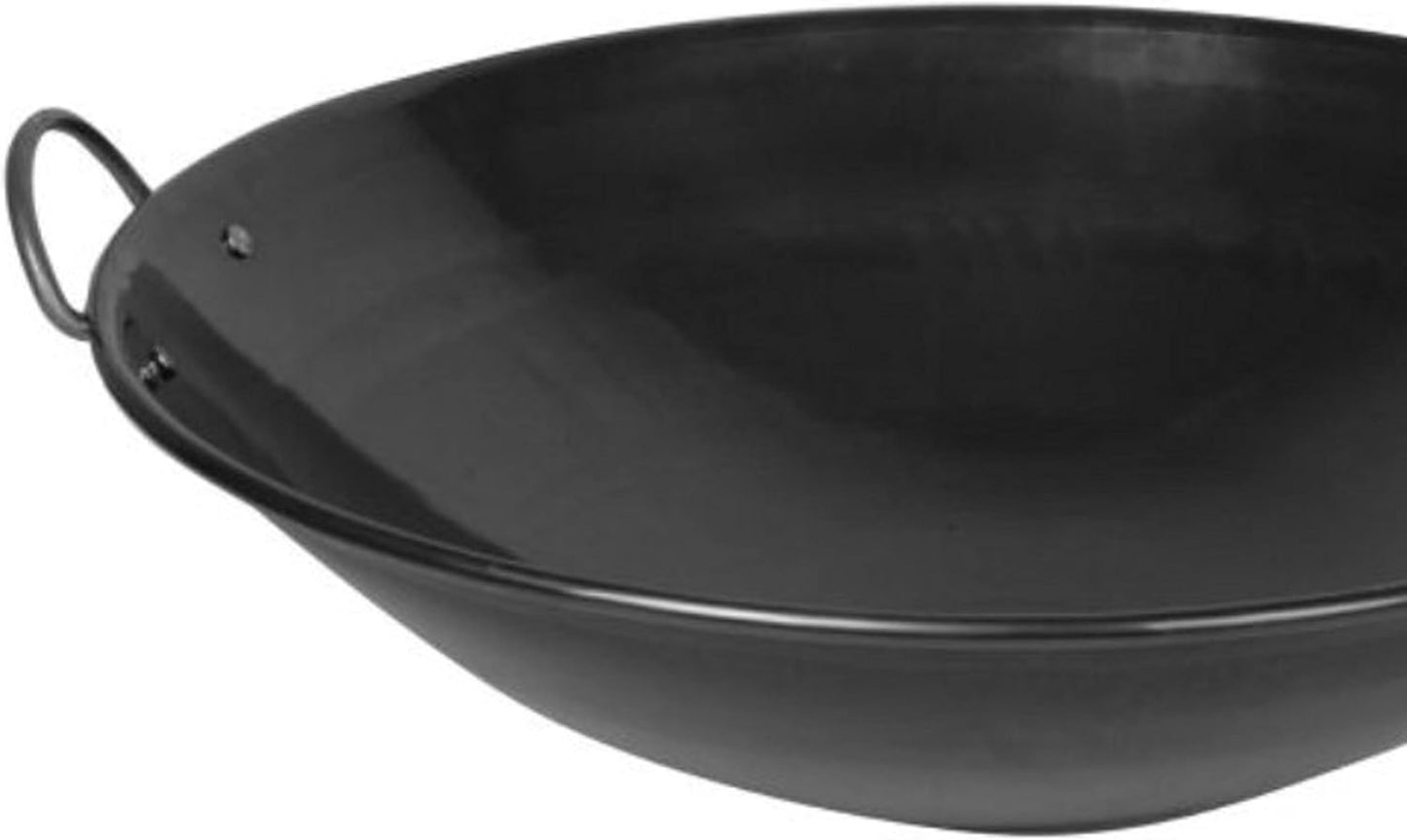 Steel Curved Rim Wok- Stir Fry Pan for Chinese Japanese and Cantonese Cuisine Stir Fry Pans Traditional Woks Grilling Frying Steaming Made in Taiwan