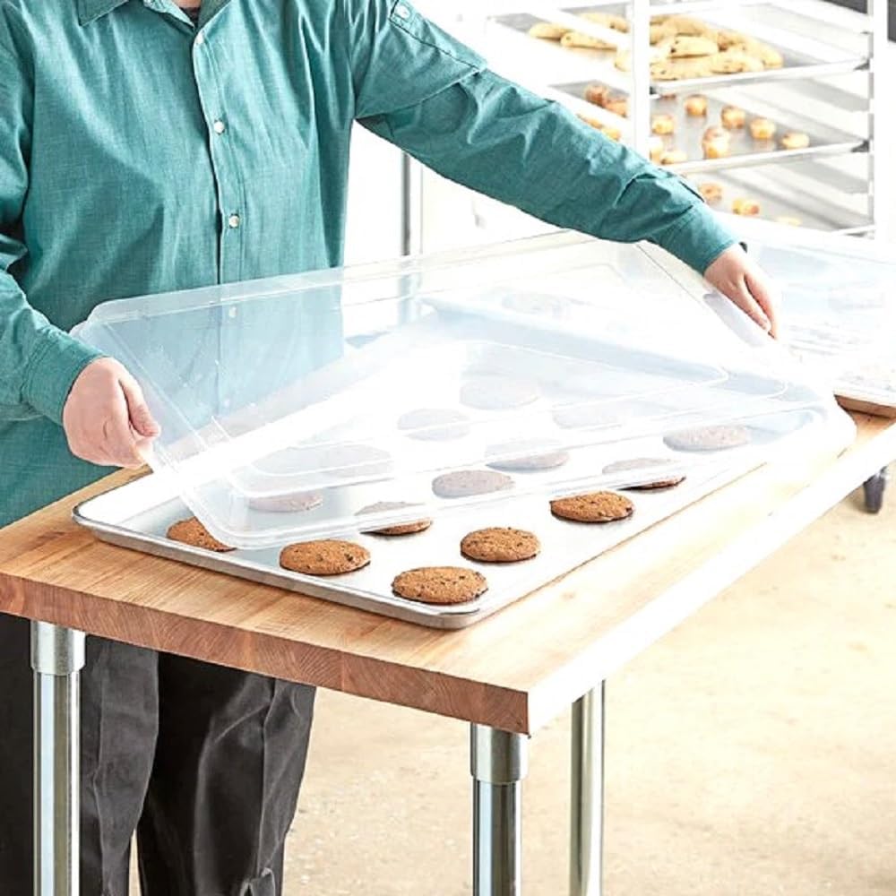 Set of 2 Polypropylene Sheet Pan Covers | Clear, Durable & Stackable Baking Tray Lids for Cookies, Cakes & Pastries | Ideal for Home, Bakeries & Restaurants