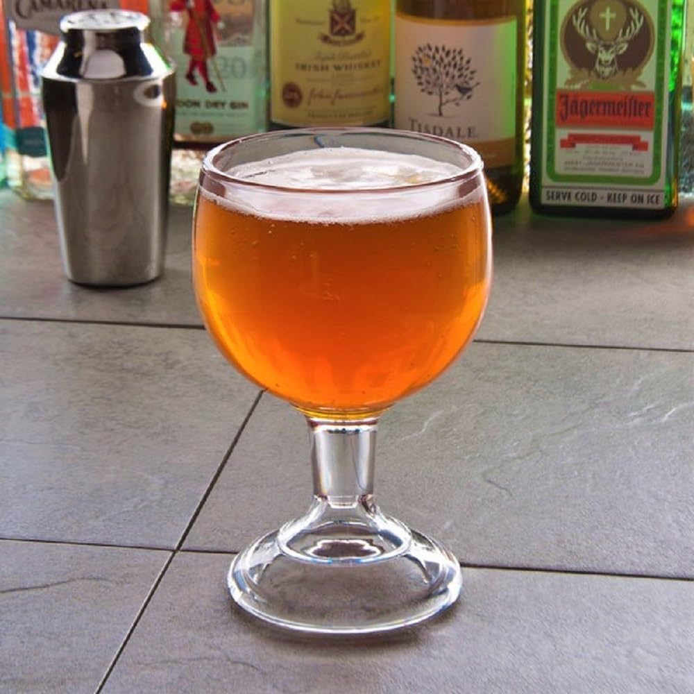 24 oz Schooner Polycarbonate with Heavy Base Clear Color Comes in Each- Liquor Plastic Stemware Large Shrimp Cocktail Glasses Goblet Large Stemmed Glass for Coronaritas Margaritas