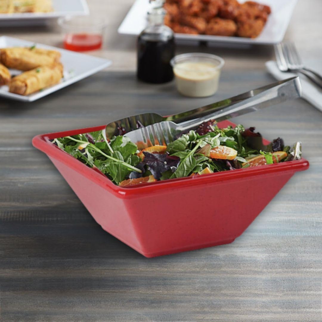 Square Bowl Passion Melamine - Dishwasher Safe Break-Resistant Serving Bowl Soup Bowl for Salads Rice Pasta Dessert Side Dishes Home Restaurants