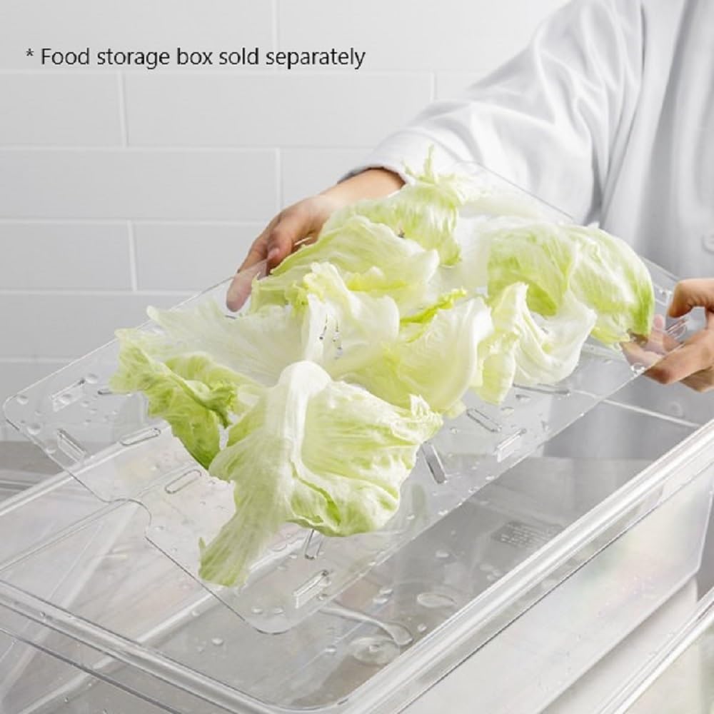 Food Storage Box Drain Shelf White Color- Food Storage Container Drain Shelf for Food Fruit Vegetables Sink Kitchen Restaurant Hotel Kitchen and Cafeteria