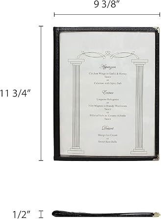 Triple Page Book Fold Restaurant Menu Covers 3 Page 6 View Set of 10- Crystal Clear Menu Covers Sleeve Menu Folder Menu Book Holders for Bar Cafe Restaurant