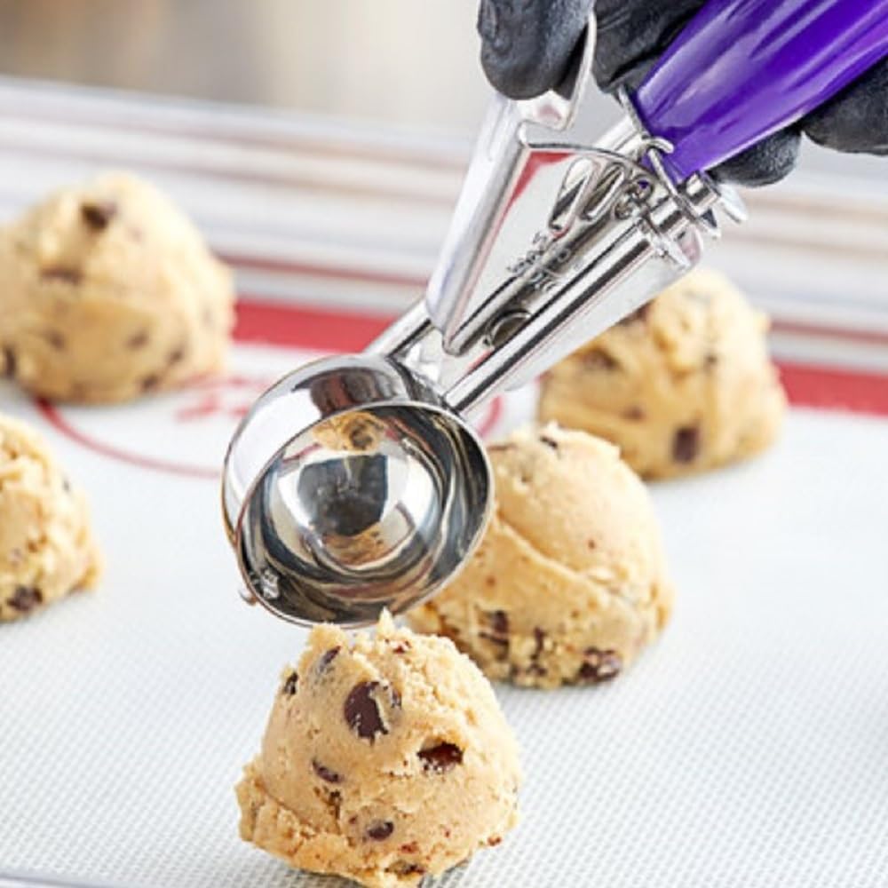 Disher Stainless Steel with Triangle Handle - Cookie Scooper for Baking Cookie Scoops For Portion Control Scoop Cupcake Batter Ice Cream Frozen Yogurt Gelatos