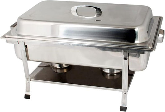 Stainless Steel Full Size Continental Chafing Dish Brass Accent Complete Set- Food Warmer Chafers and Buffet Warmer Sets for Catering Event Party Holiday Buffet Weddings Catering