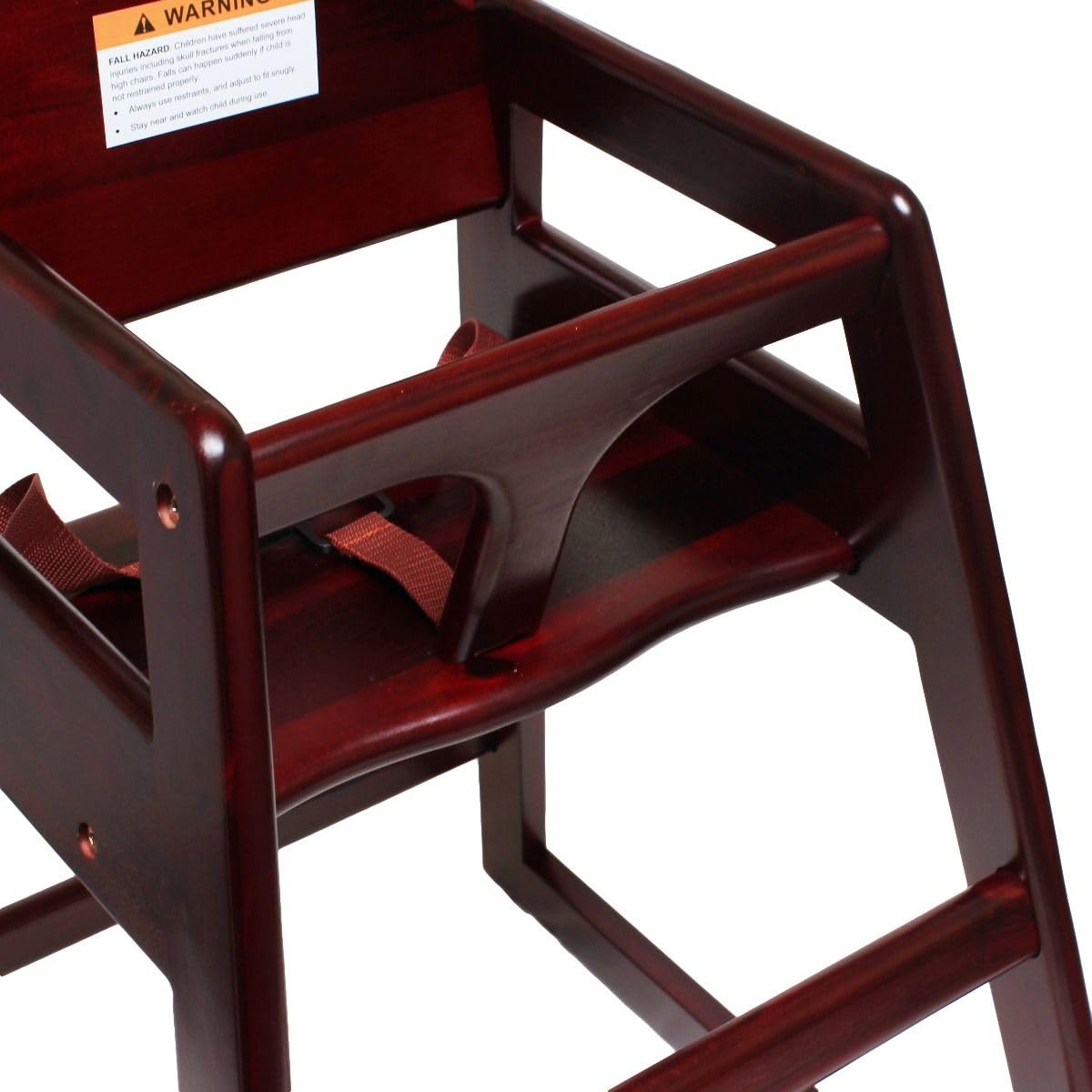 Wood Children High Chair with Safety Belt Wood Finished- Knock-Down Package Commercial Grade Children High Stool Dining Chair for Restaurant & Home Use