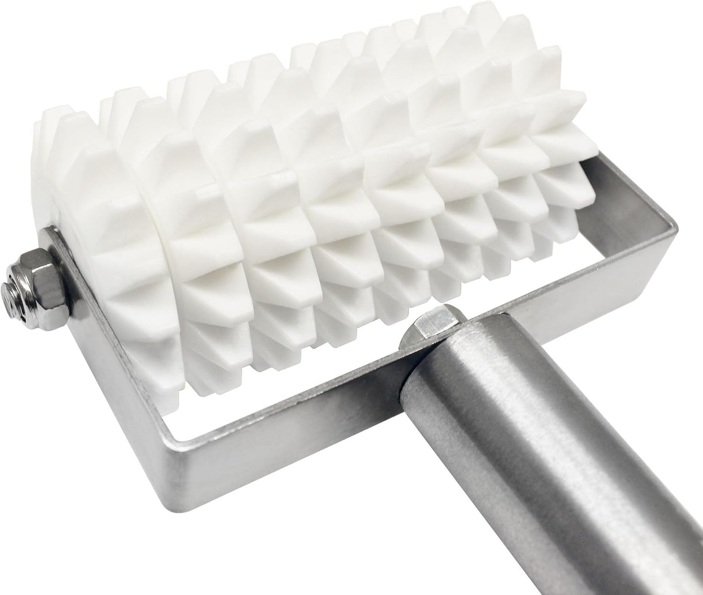 Pizza Dough Roller Docker 8 Wheels Stainless Steel Handle with Plastic barrel 8" x 4-7/8" - Pastry Dough Docker Pizza Dough Docker for Crackers Homemade Bread Pie Cake Pizza Dough Roller