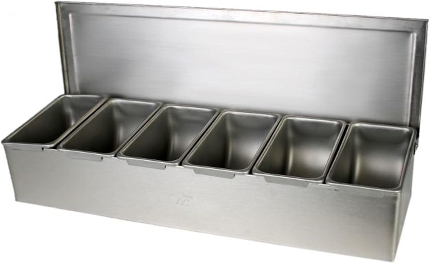 Stainless Steel Condiment Bar (Open Bottom) - Condiment Dispenser Serving Container Garnish Tray Bar Caddy Condiment Server Caddy Garnish Holder for Home Work Restaurant