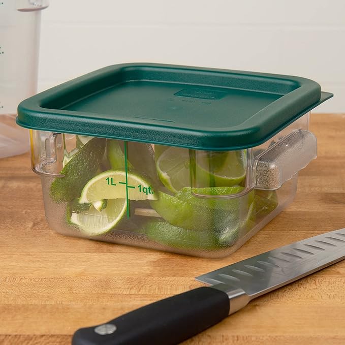 Polycarbonate Square Food Storage Container - Commercial Food Storage Containers Meal Prep Containers Reusable Food Containers for Pantry Kitchen Storage Organization