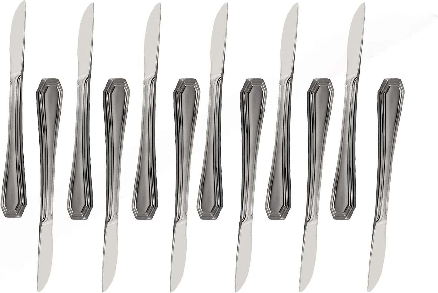 Wilshire Stainless Steel Set of 12- Stainless Steel Silverware Flatware Cutlery Kitchen Tableware Set for Home and Restaurant for Soup Spoons Round Spoons
