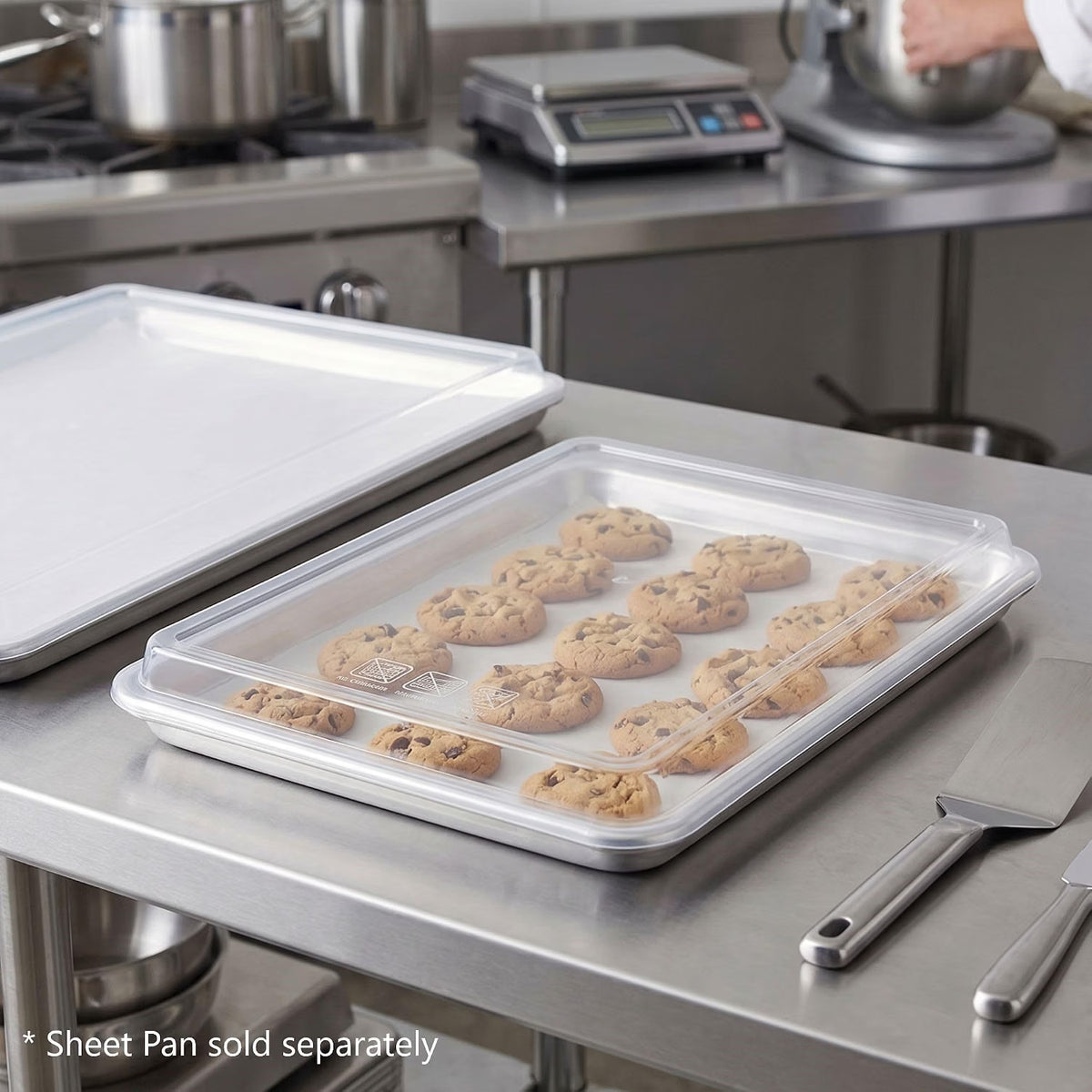 Set of 2 Polypropylene Sheet Pan Covers | Clear, Durable & Stackable Baking Tray Lids for Cookies, Cakes & Pastries | Ideal for Home, Bakeries & Restaurants