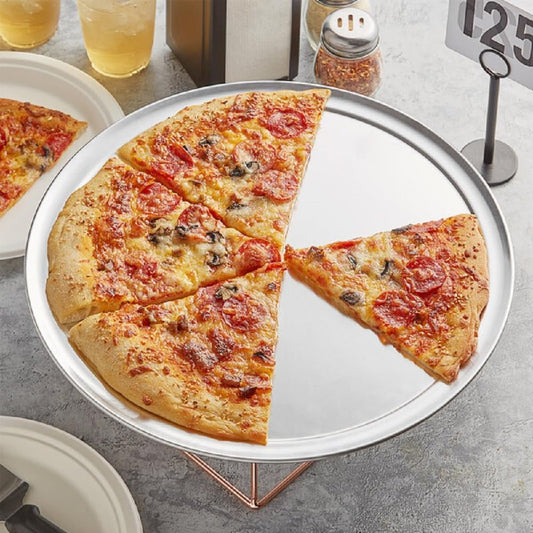 16” Pizza Tray Pan Wide Rim Aluminum Set of 2- Bakeware Round Pizza Pan Pizza Tray Baking Tray Round Baking Tray for Home Kitchen Pizzeria & Restaurants