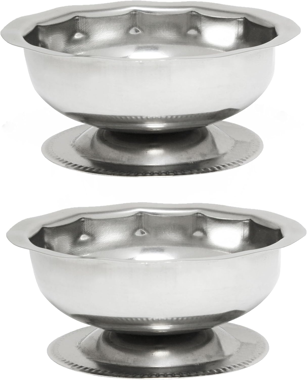 Stainless Steel Footed Sherbet Dish Mirror Finished Set of 2- Ice Cream Cups Dessert Bowls Perfect for Dessert Sundae Ice Cream Fruit