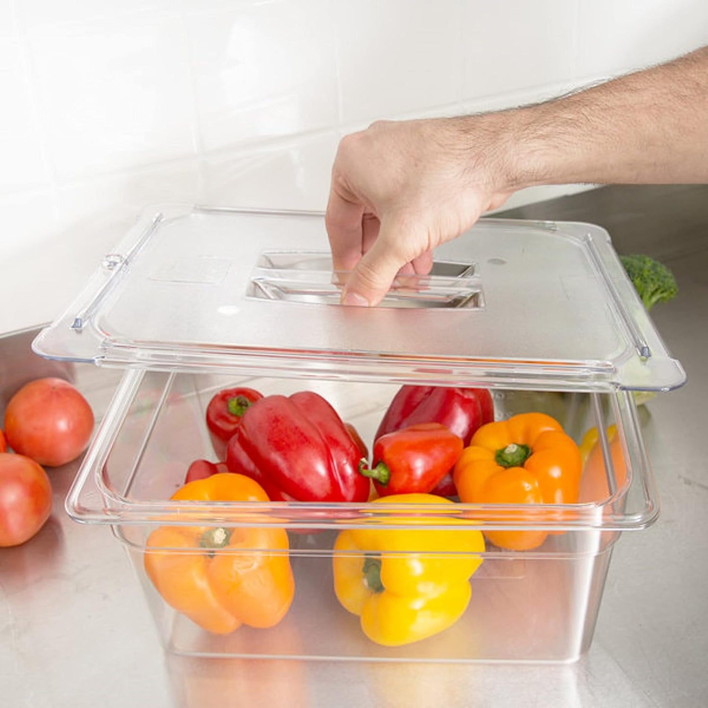 Solid Polycarbonate Food Pan Lid - Food Storage Container Cover Restaurant Commercial Hotel Pans Cover for Food Prep Fruits Vegetables Beans Corns