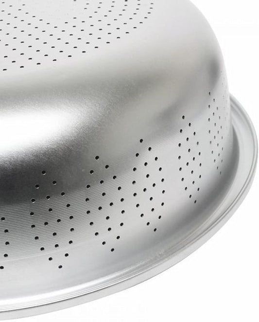 Aluminum Colander with tapered edge - Kitchen Strainer Sieve Wash Vegetables and Fruits Spaghetti Noodles Salads Drain Cooked Pasta Home Kitchen Essential