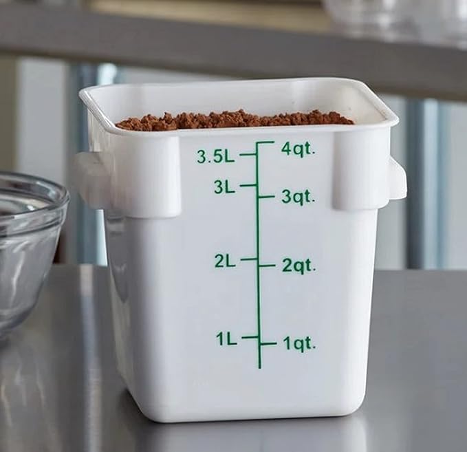 Polycarbonate Square Food Storage Container - Commercial Food Storage Containers Meal Prep Containers Reusable Food Containers for Pantry Kitchen Storage Organization