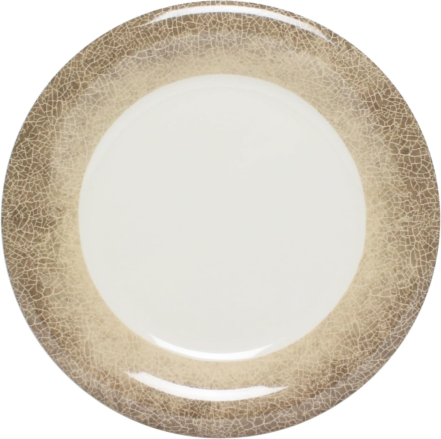 Jazz Round Dinner Plates Wide Rim Melamine Set of 12- Dishwasher Safe Break-Resistant Reusable Plates Kitchen Plates Dinnerware Dishes for Kitchen