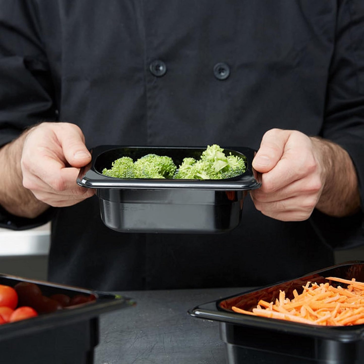 Deep Polycarbonate Food Pan - Food Storage Containers Plastic Food Pan Restaurant Commercial Hotel Pans for Food Prep Fruits Vegetables Beans Corns