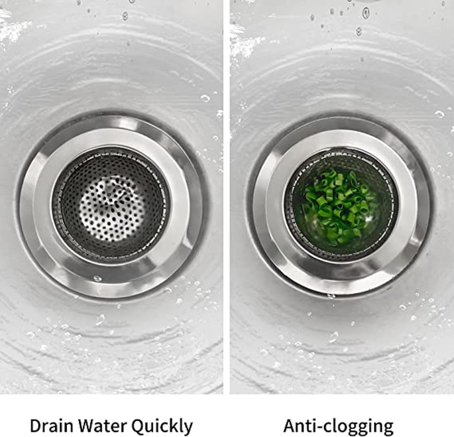 3-1/2” Stainless Steel Sink Strainer - Kitchen Strainer Kitchen Sink Drain Strainer Hair Catcher for Bathroom Sink Utility Slop Laundry